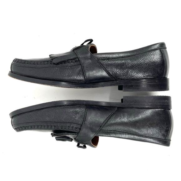 Johnston & Murphy Men\'s 9.5 Black Leather Tassel Dress‎ Loafer